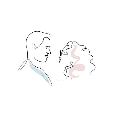 Stijn en Legien in een verbonden lijn getekend